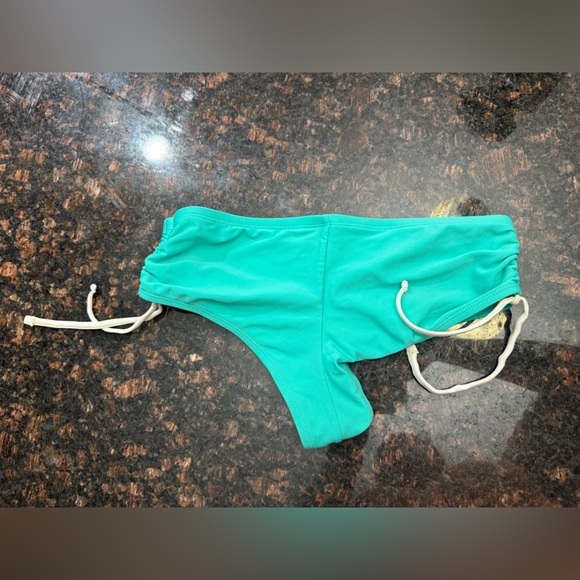 Xhilaration Teal and Lime Bikini Bottom - Boy short/cheeky style - Picture 3 of 5